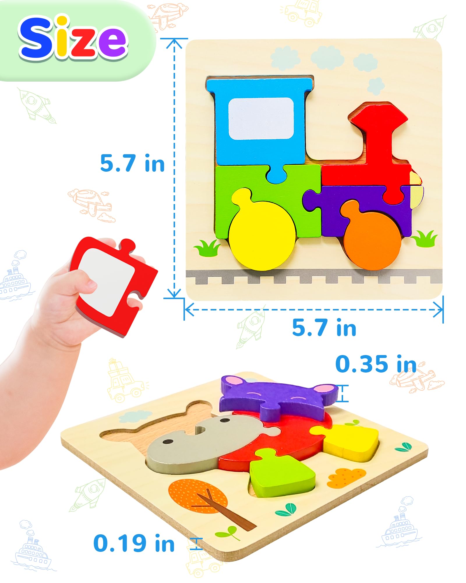 Yetonamr wooden toddler puzzle makes a thoughtful gift for screen-free learning moments.
