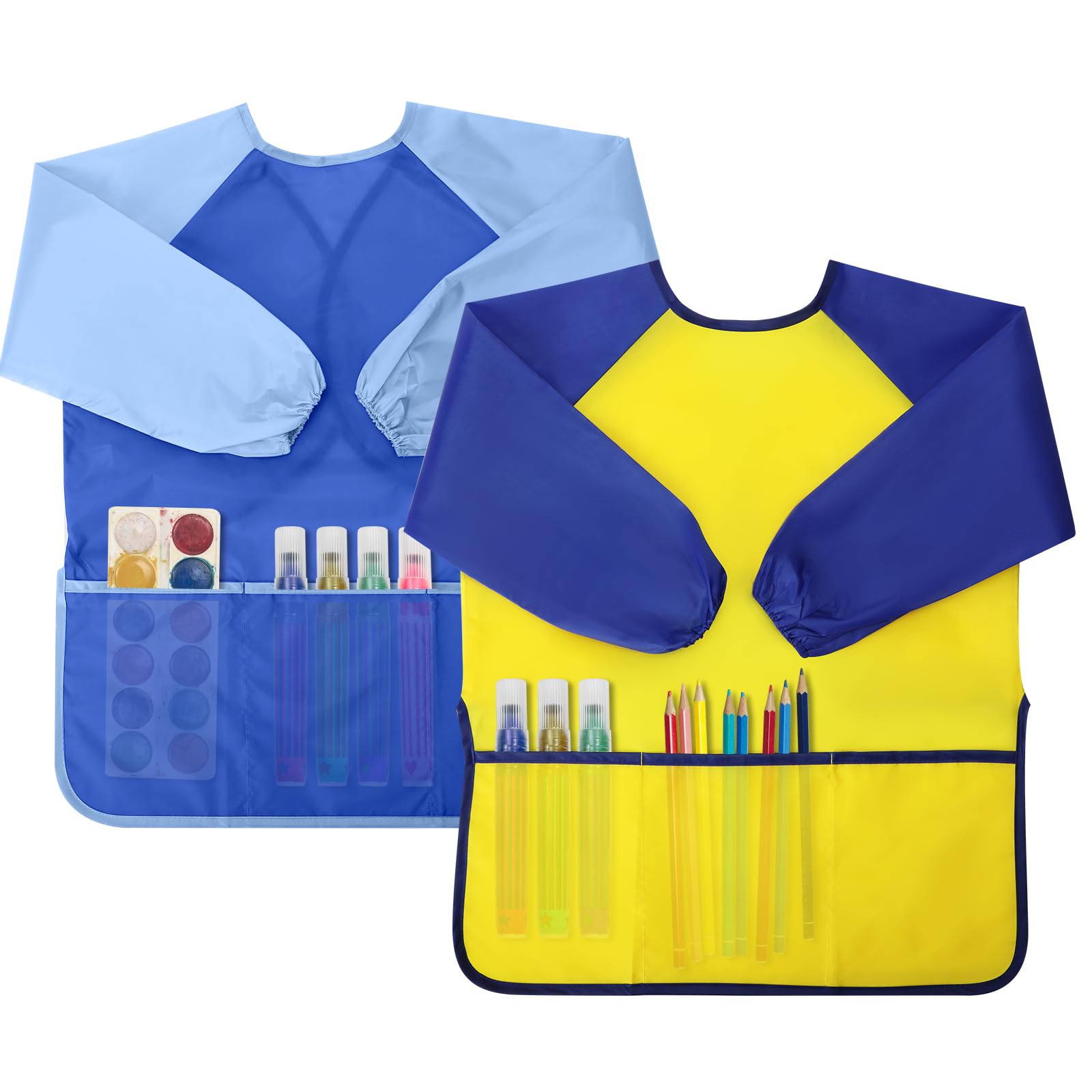 Yeunmu kids painting apron front view keeps clothes clean during art