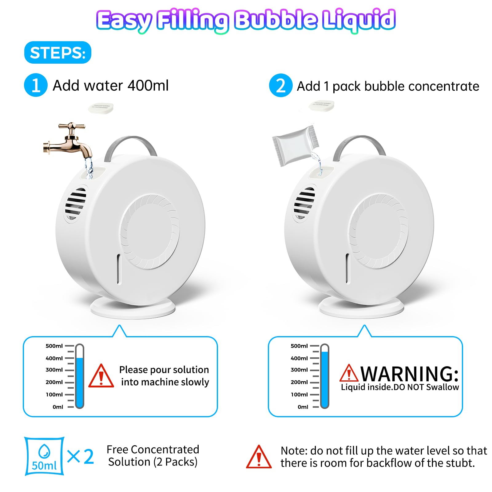 Yevohadt Bubble Machine with portable handle for easy transport