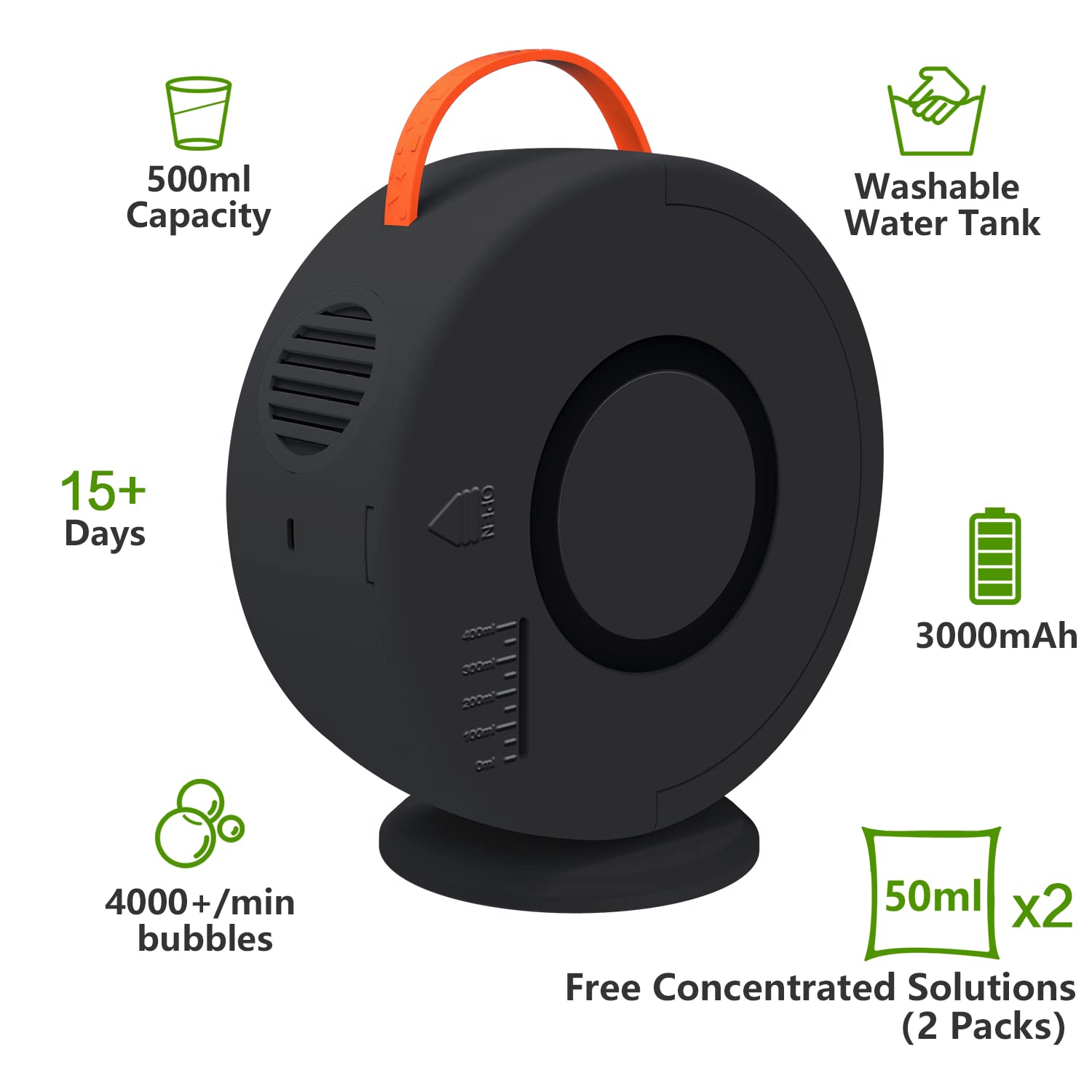 Yevohadt bubble machine features a water injection port for easy filling