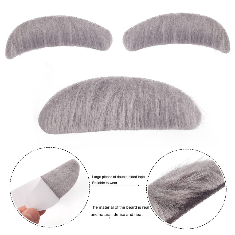 Yewong moustache eyebrows set; self-adhesive design for quick costume accents