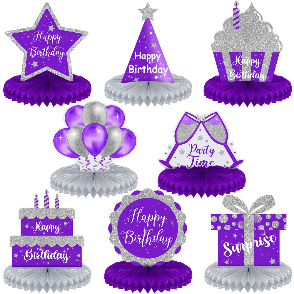Yexiya purple and silver balloon design centerpiece for elegant party tables