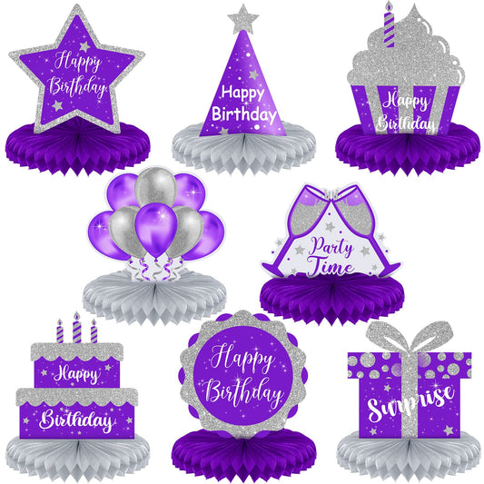 Yexiya purple and silver balloon design centerpiece for elegant party tables
