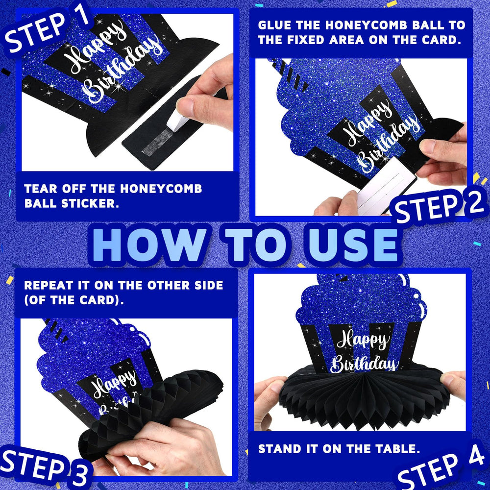 Yexiya 8-piece centerpiece set enhances photos with blue and black accents