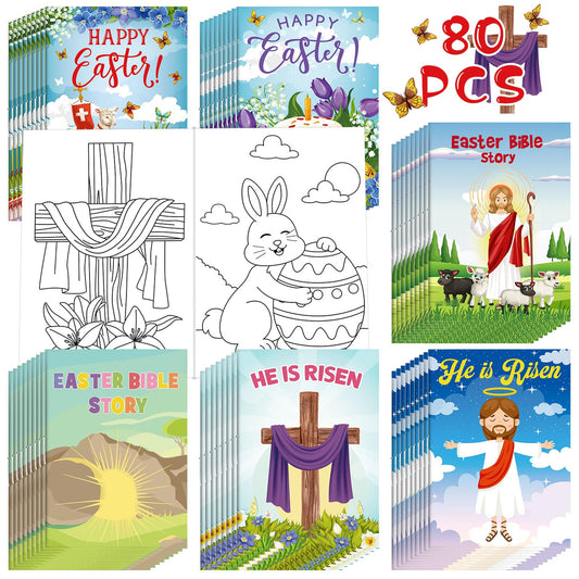 Yexiya Easter Bible coloring book pack cover; inviting themes for kids, ideal Easter gift.