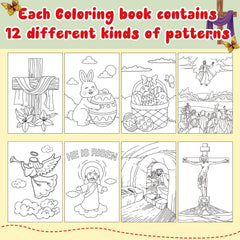Yexiya Easter Bible story artwork; crosses and eggs for wholesome coloring.