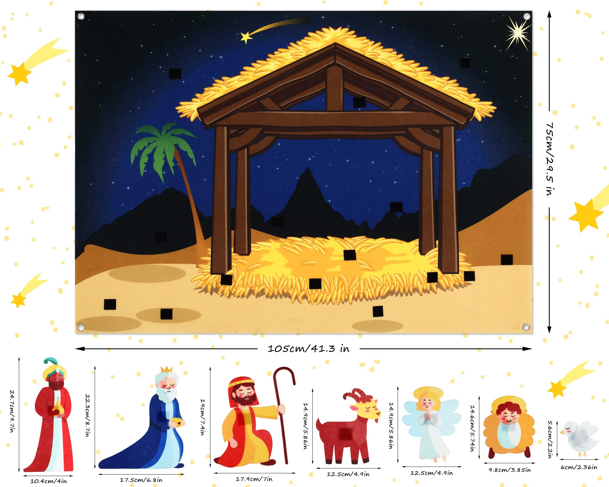 Yexiya nativity figures pack with 15 pieces for interactive scene building