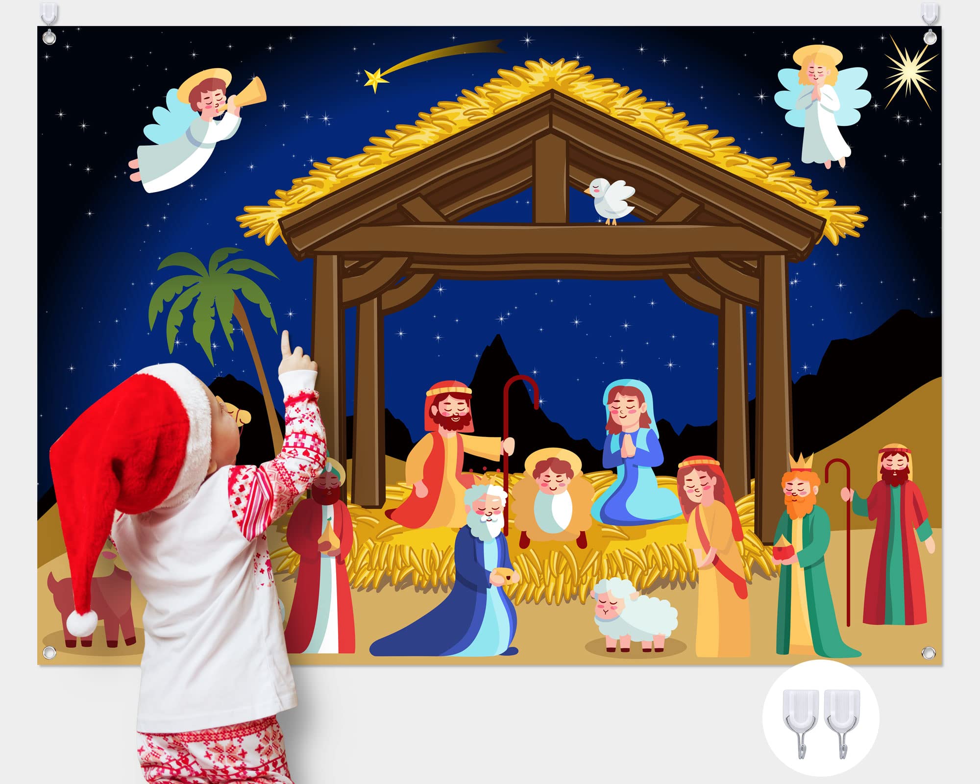 Yexiya nativity story board 105x75cm for imaginative storytelling and DIY decor