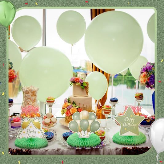 Yexiya honeycomb centerpiece featuring gift box and balloons for celebrations