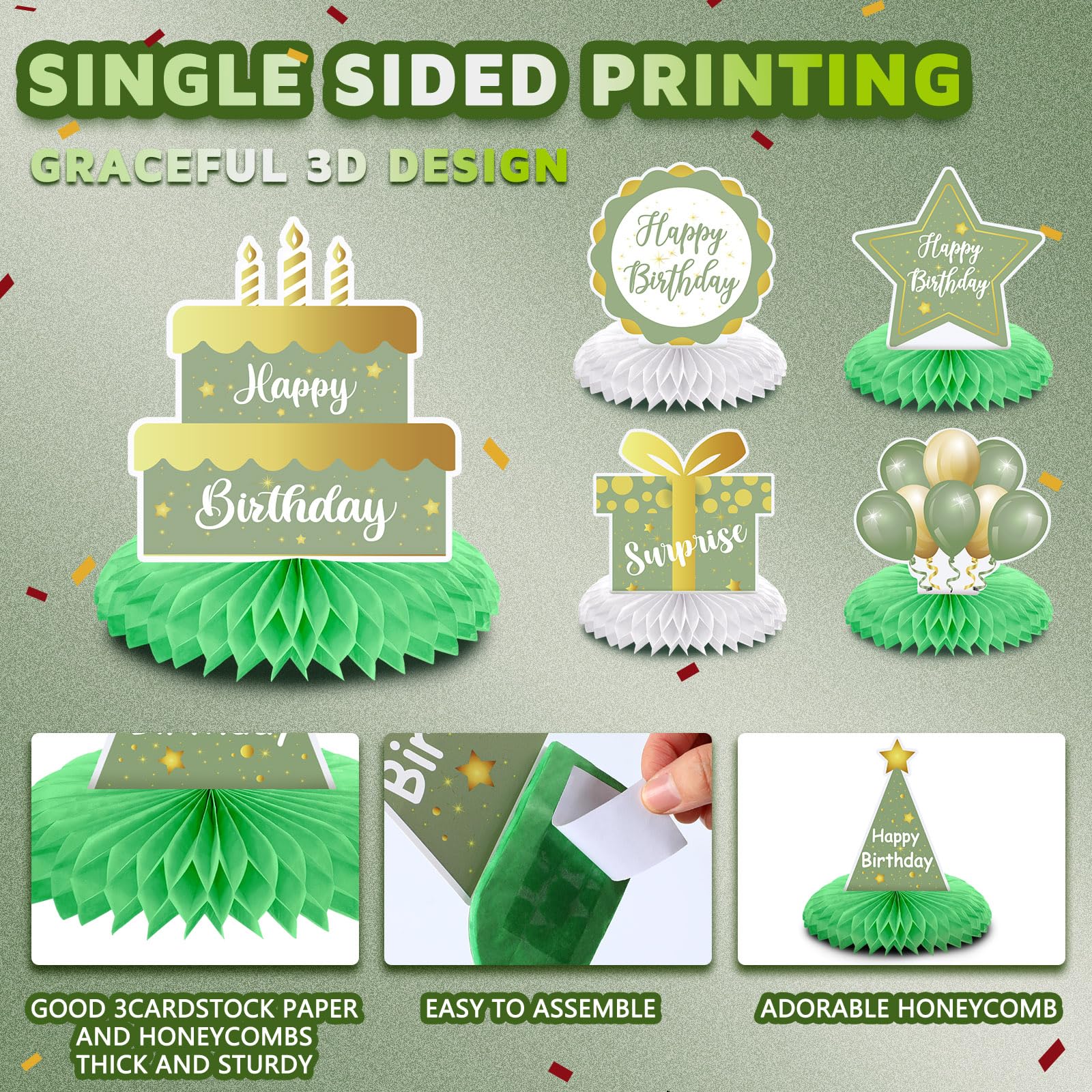 Yexiya double-sided honeycomb toppers for stable table décor