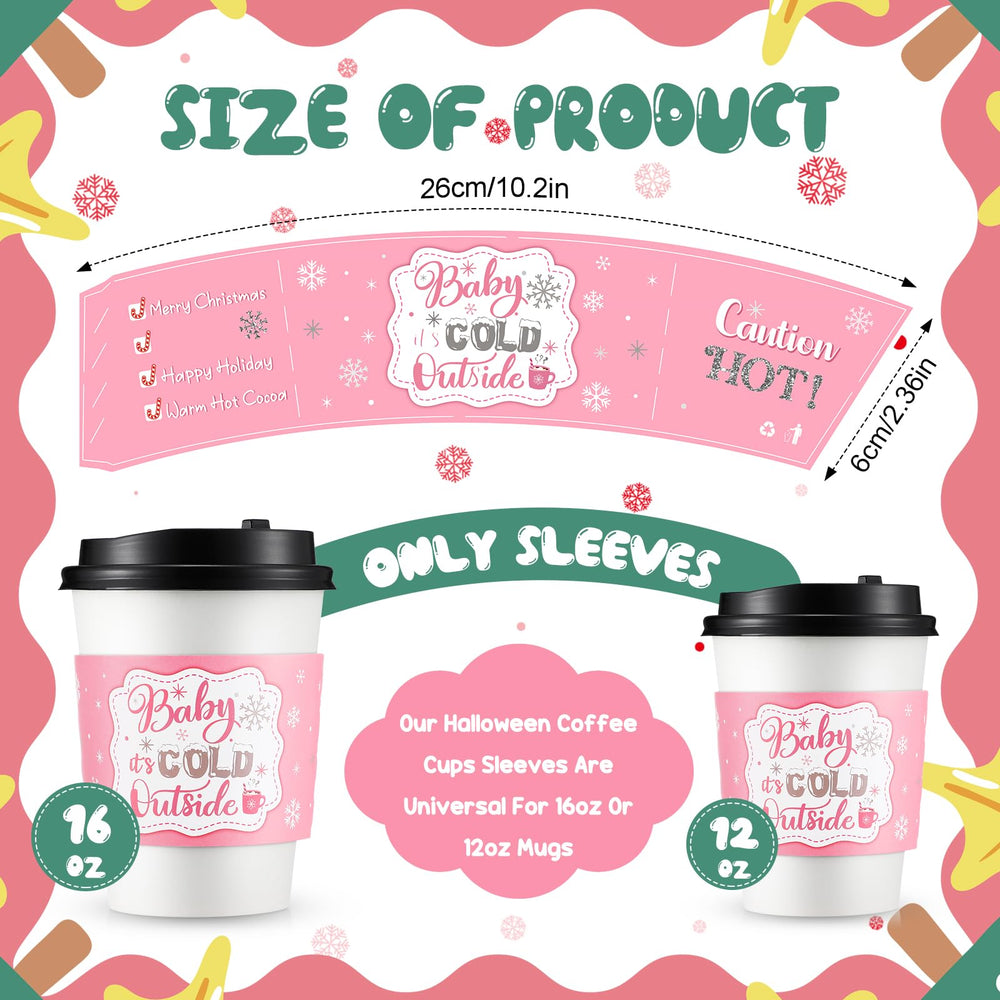 Yexiya snowflake-patterned cup sleeve adds festive vibe for hot drinks