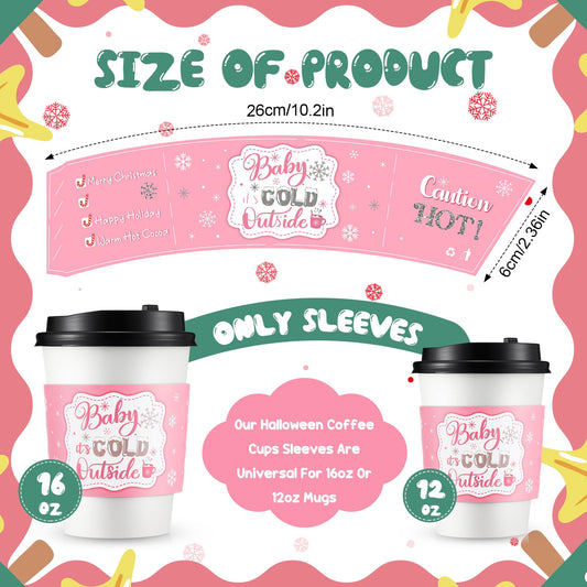 Yexiya snowflake-patterned cup sleeve adds festive vibe for hot drinks