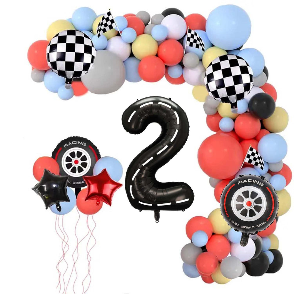 Yexnum 18-inch black star foil balloon for racing theme accents