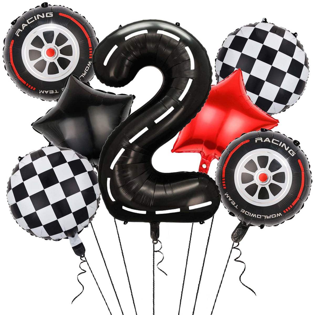 Yexnum 40-inch racetrack number 2 balloon adds bold focal point to party decor
