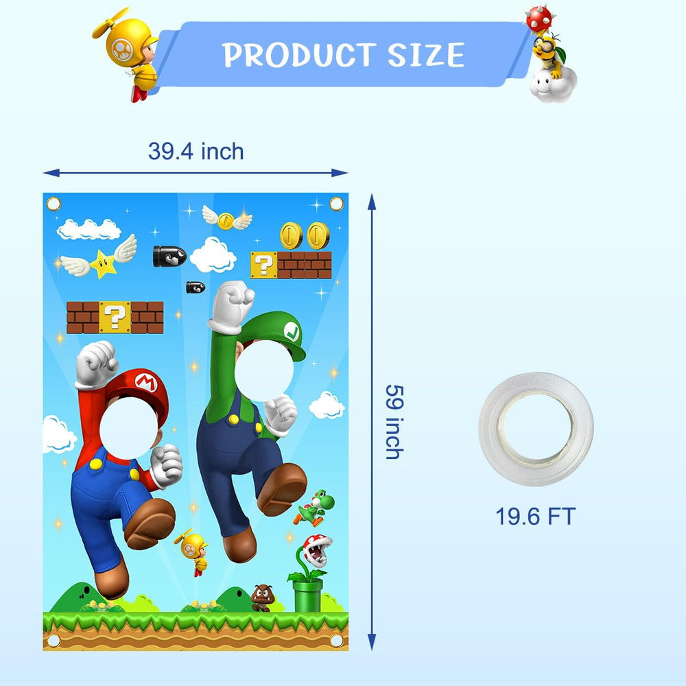 YEZHENSS Mario birthday banner backdrop perfect for vibrant photo spots