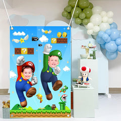 YEZHENSS Mario photo backdrop brings festive smiles to any doorway