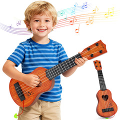 YEZI Kids ukulele brown front view, ideal for beginner practice.