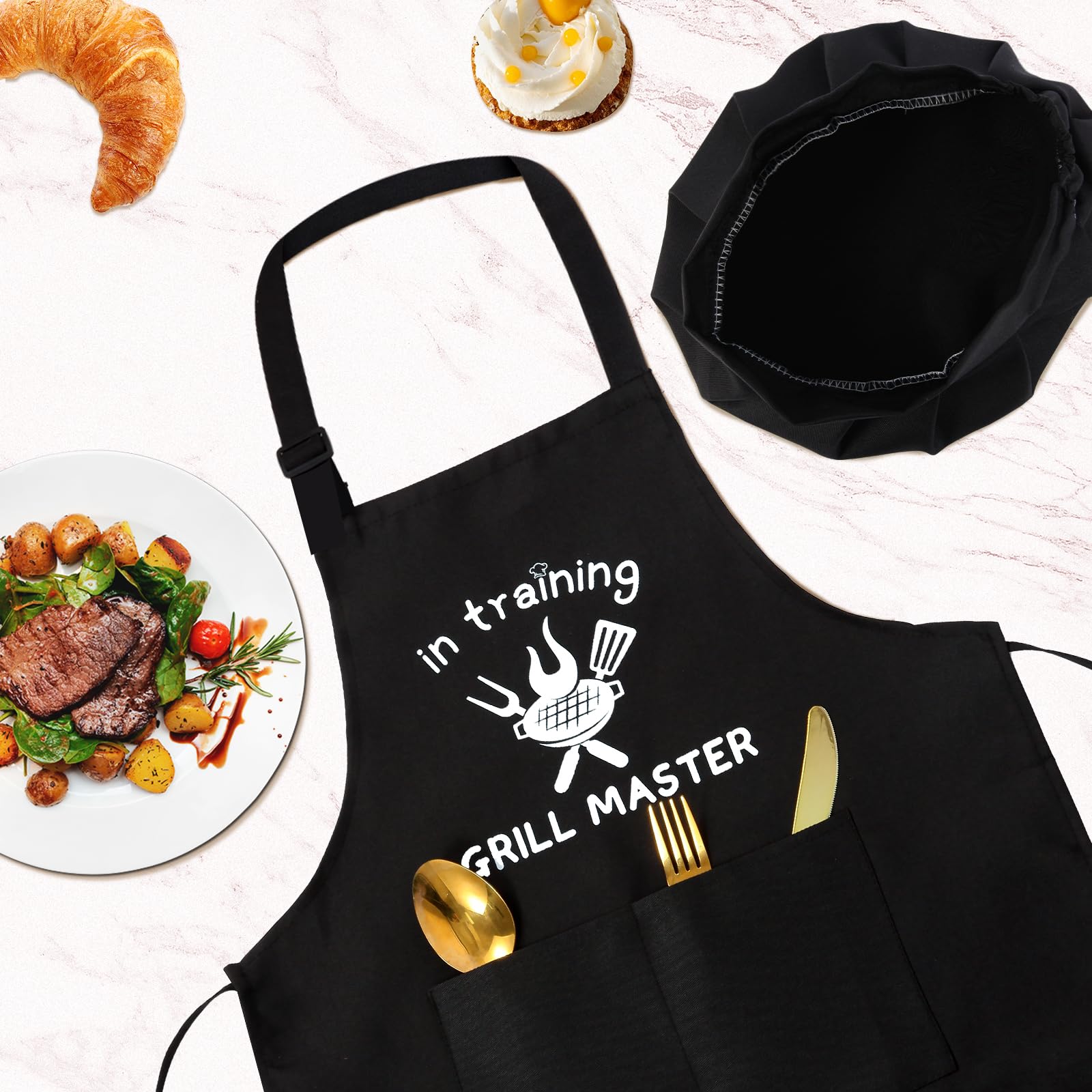 YFDFFSDCY apron with two pockets for utensils and art supplies.