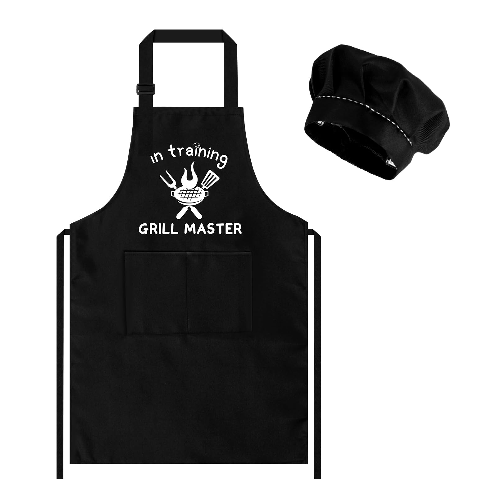 YFDFFSDCY kids apron with 'GRILL MASTER in training' for budding chefs.