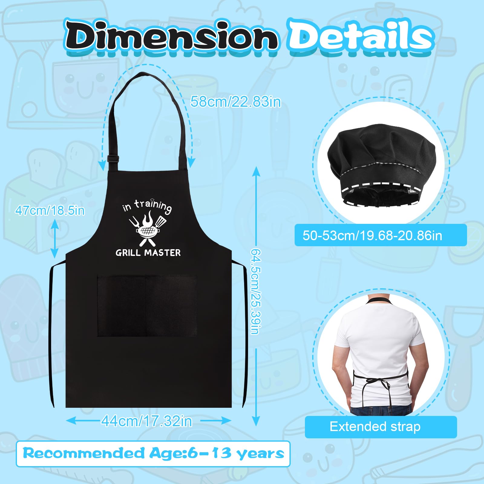 YFDFFSDCY kids chef hat set for imaginative cooking fun.