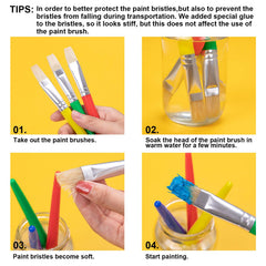 YGAOHF brushes compatible with acrylic and water-based paints for versatility.