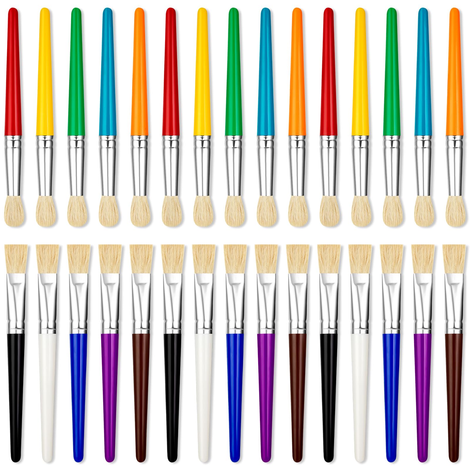 YGAOHF round-tip kids paint brushes for easy grip and precise strokes.