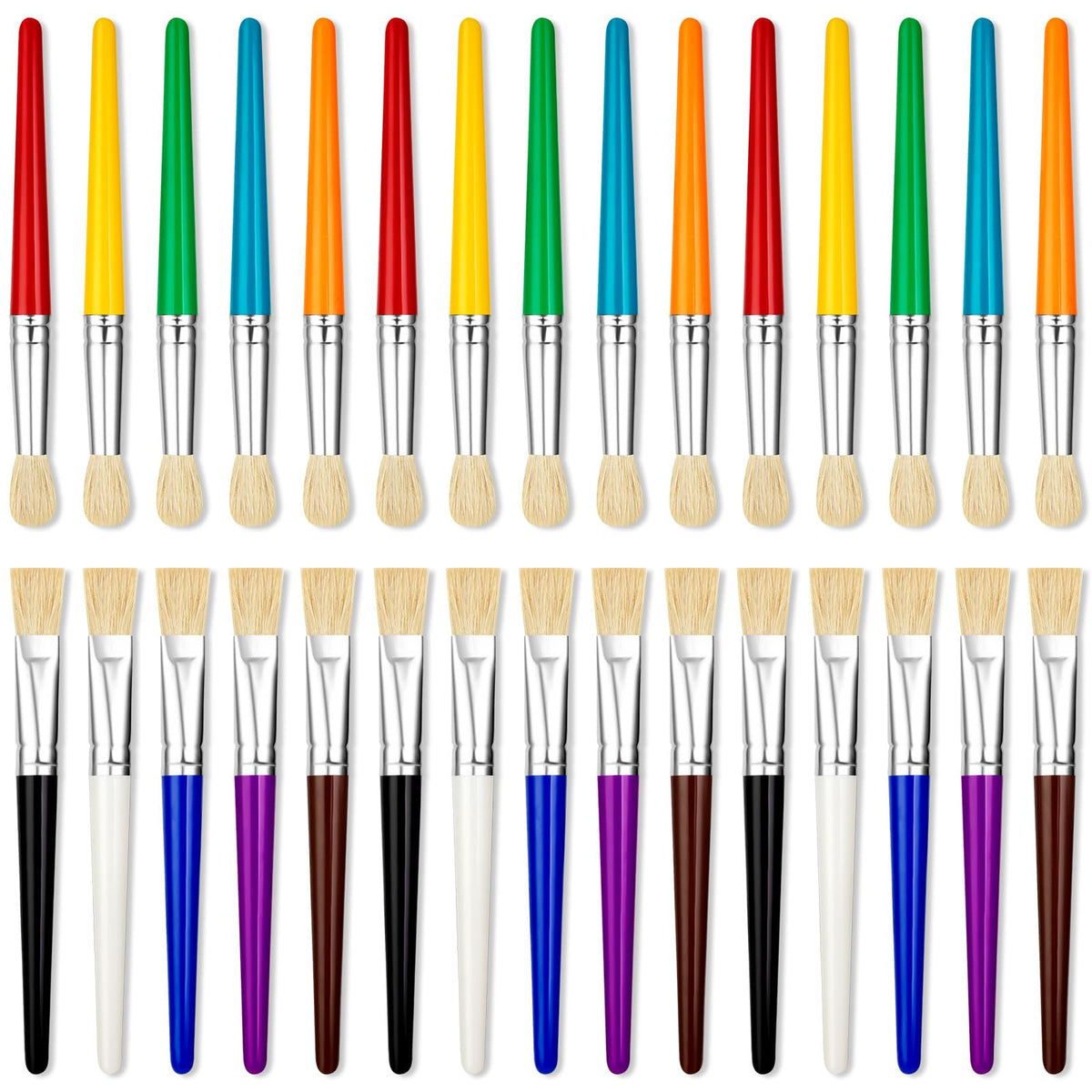 YGAOHF round-tip kids paint brushes for easy grip and precise strokes.