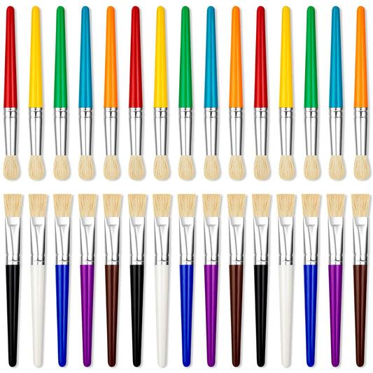 YGAOHF round-tip kids paint brushes for easy grip and precise strokes.