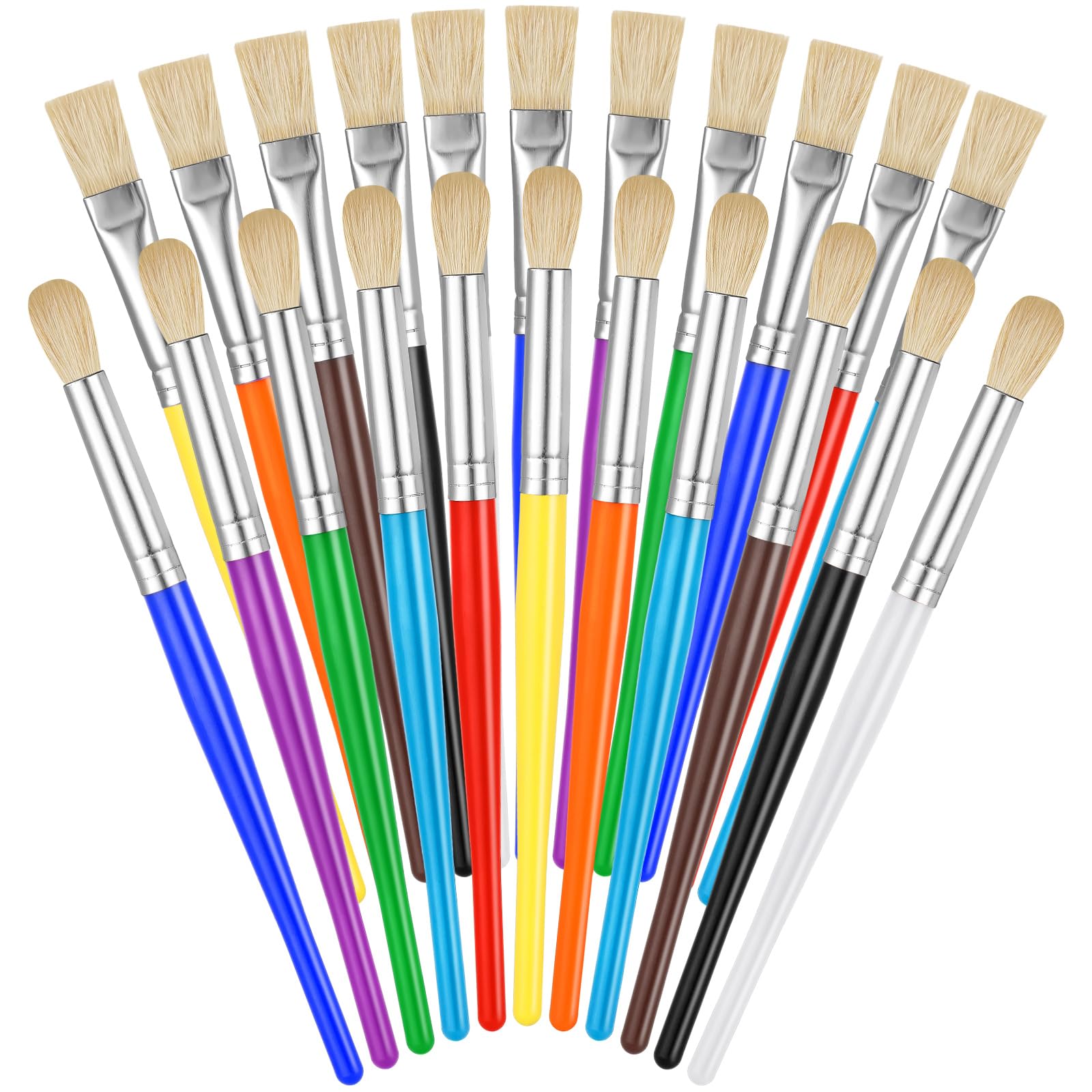 YGAOHF kids paintbrushes 22pc round-flat kit for versatile art projects.