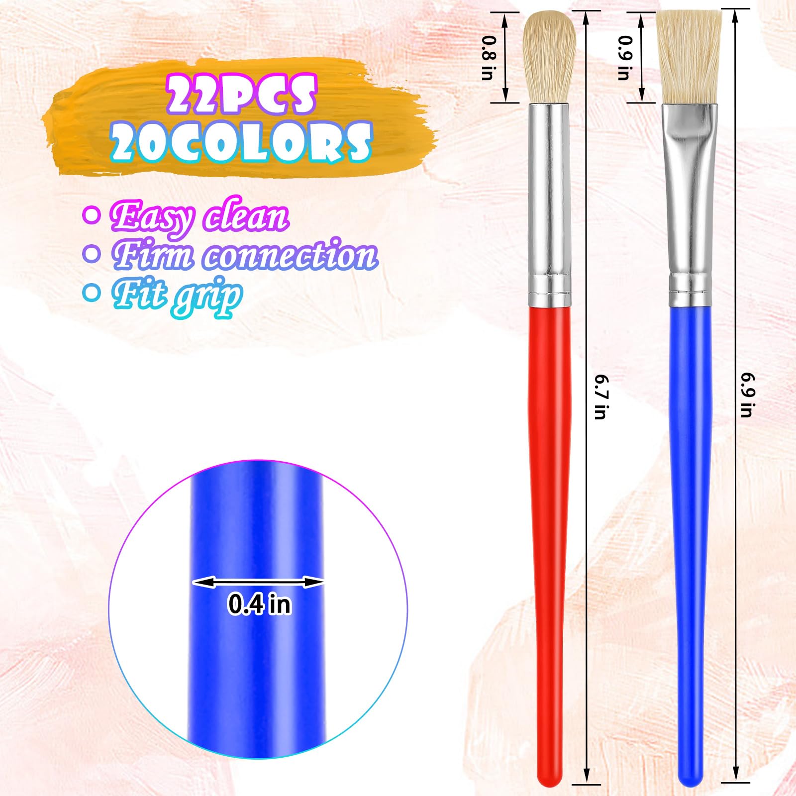 YGAOHF bright ferrules and handles support comfortable painting sessions.