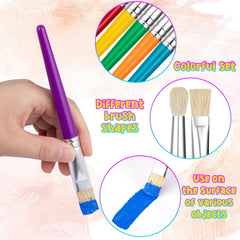YGAOHF round brushes with bright handles improve visibility.