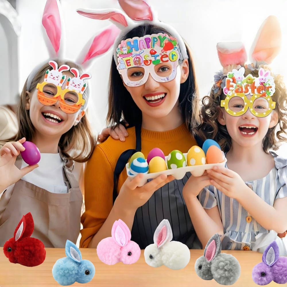 YGbridge Easter bunny in bright colors for party favors and festive table decor