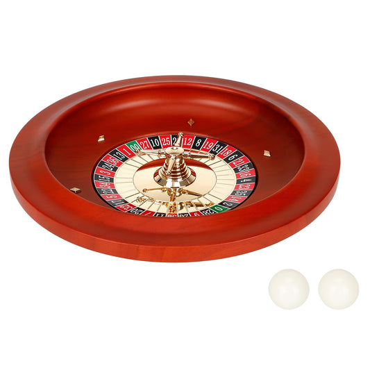 Ygebet 11-inch wooden roulette wheel, angle view highlighting durable home casino experience.