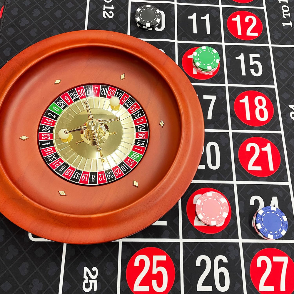 Ygebet home game night setup with wheel and two balls.