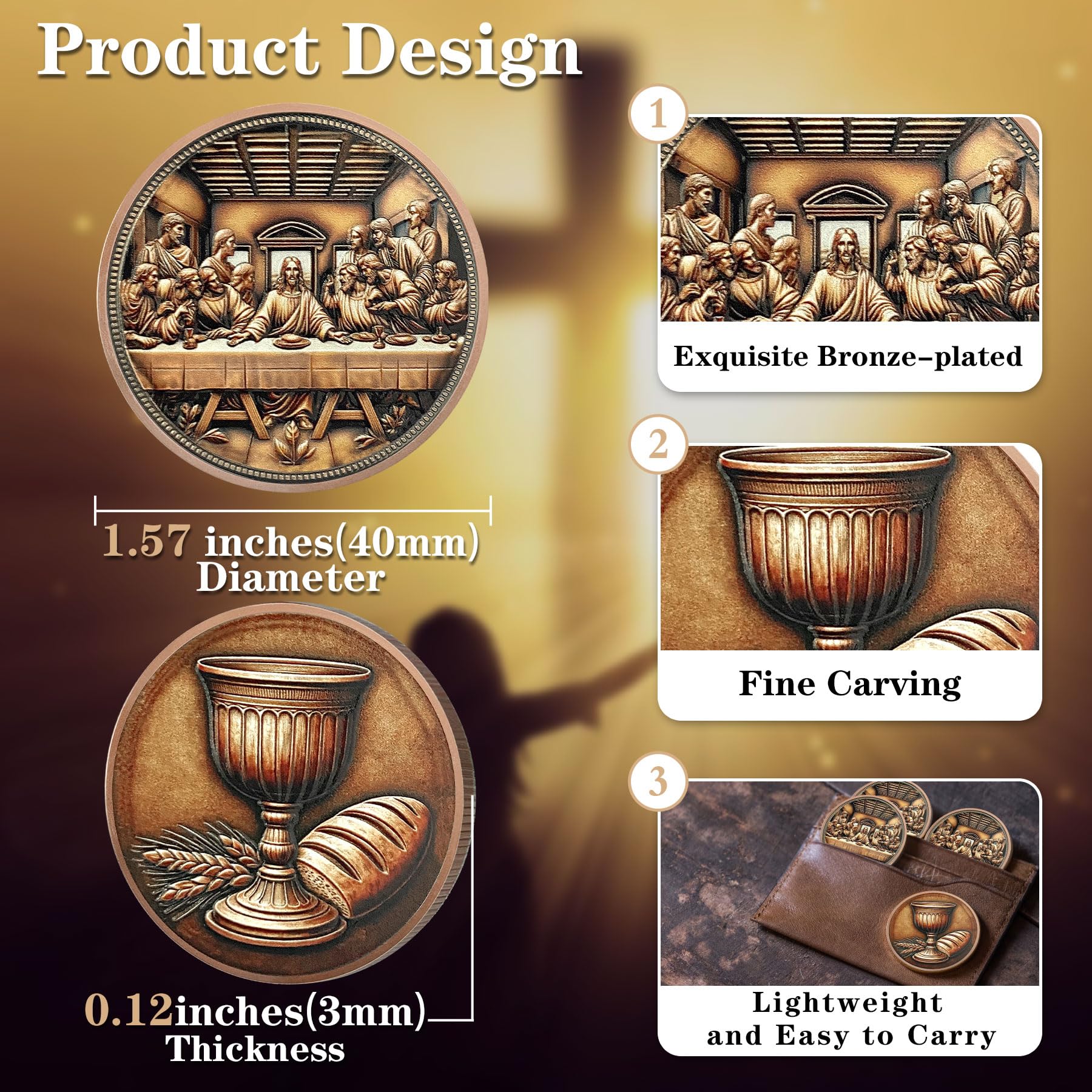 YGLLSSY Inspirational coin suitable for personal devotion, study, or as a commemorative keepsake.