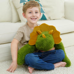 YGZE weighted plush is surface washable with reinforced stitching for lasting play.