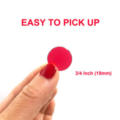 YH Poker red 3-4 inch chips shown close-up, smooth edges for comfortable handling