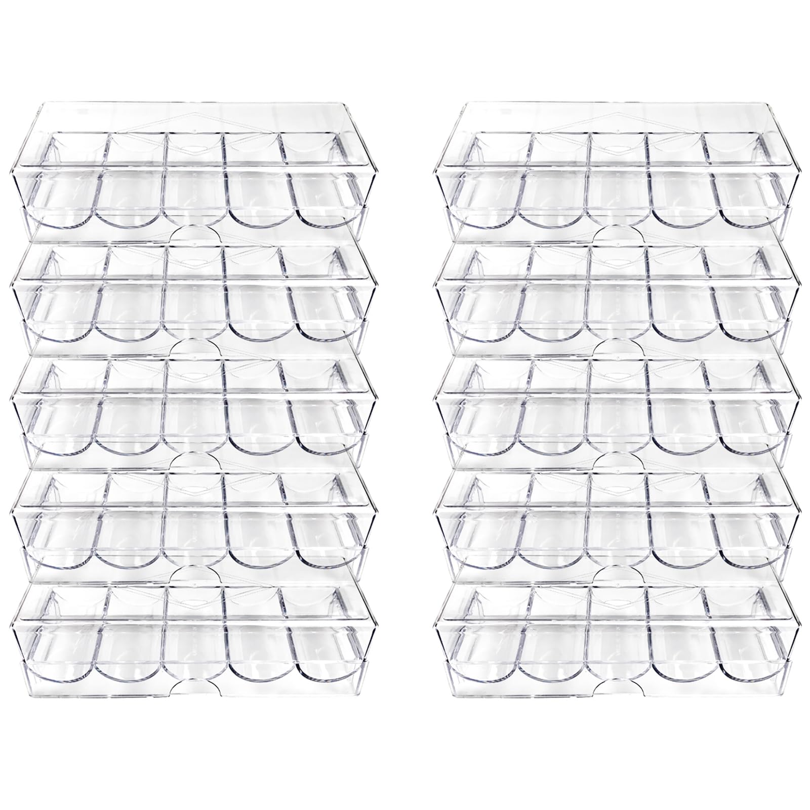 YH Poker chip holder tray in clear acrylic with cover protects chips and keeps them visible