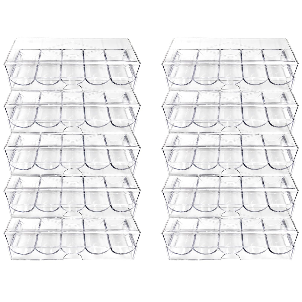 YH Poker chip holder tray in clear acrylic with cover protects chips and keeps them visible