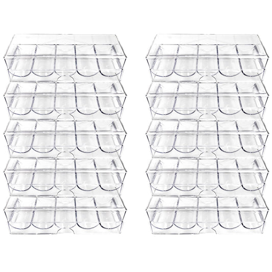 YH Poker chip holder tray in clear acrylic with cover protects chips and keeps them visible