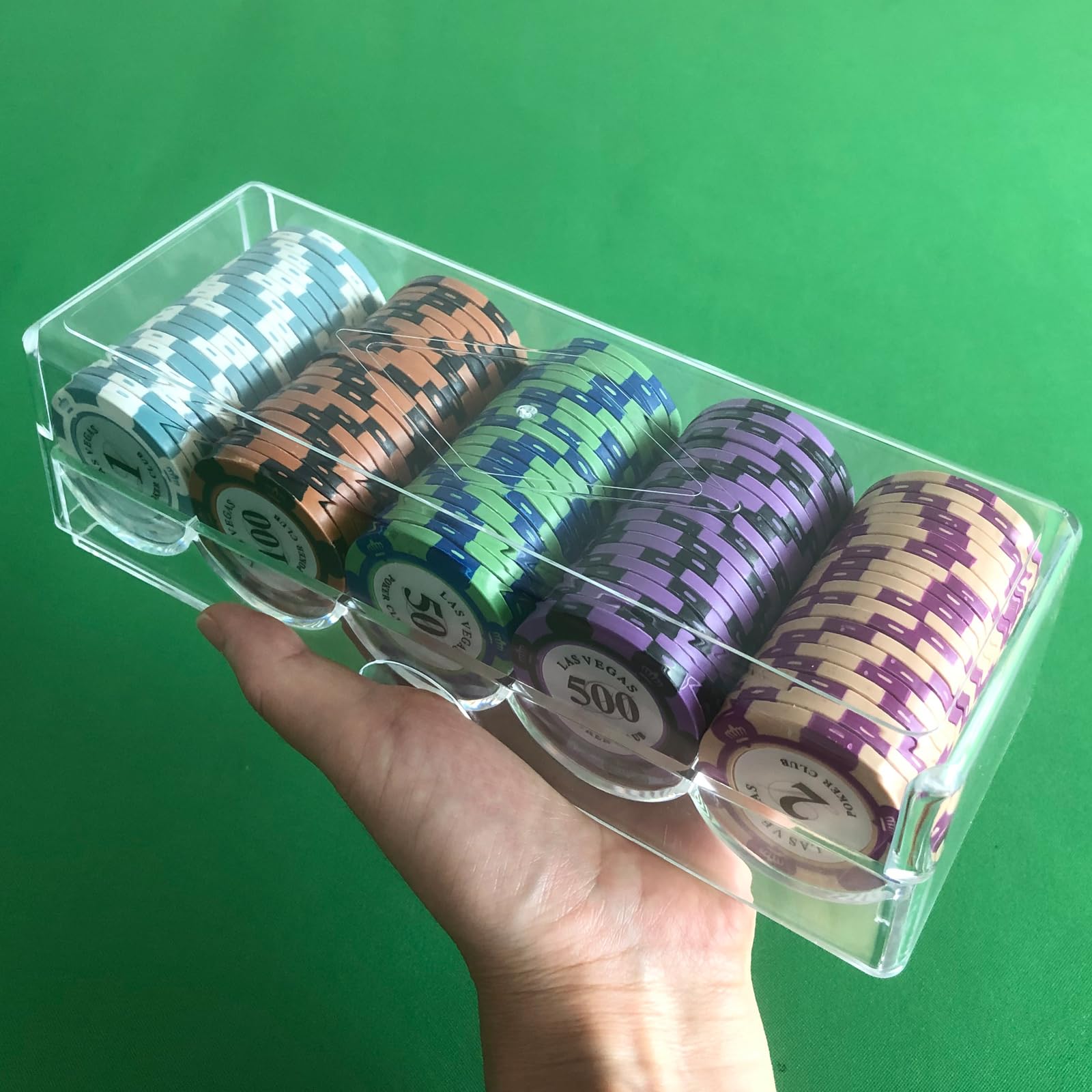 YH Poker chip rack case offers maximum capacity of 100 chips for easy transport