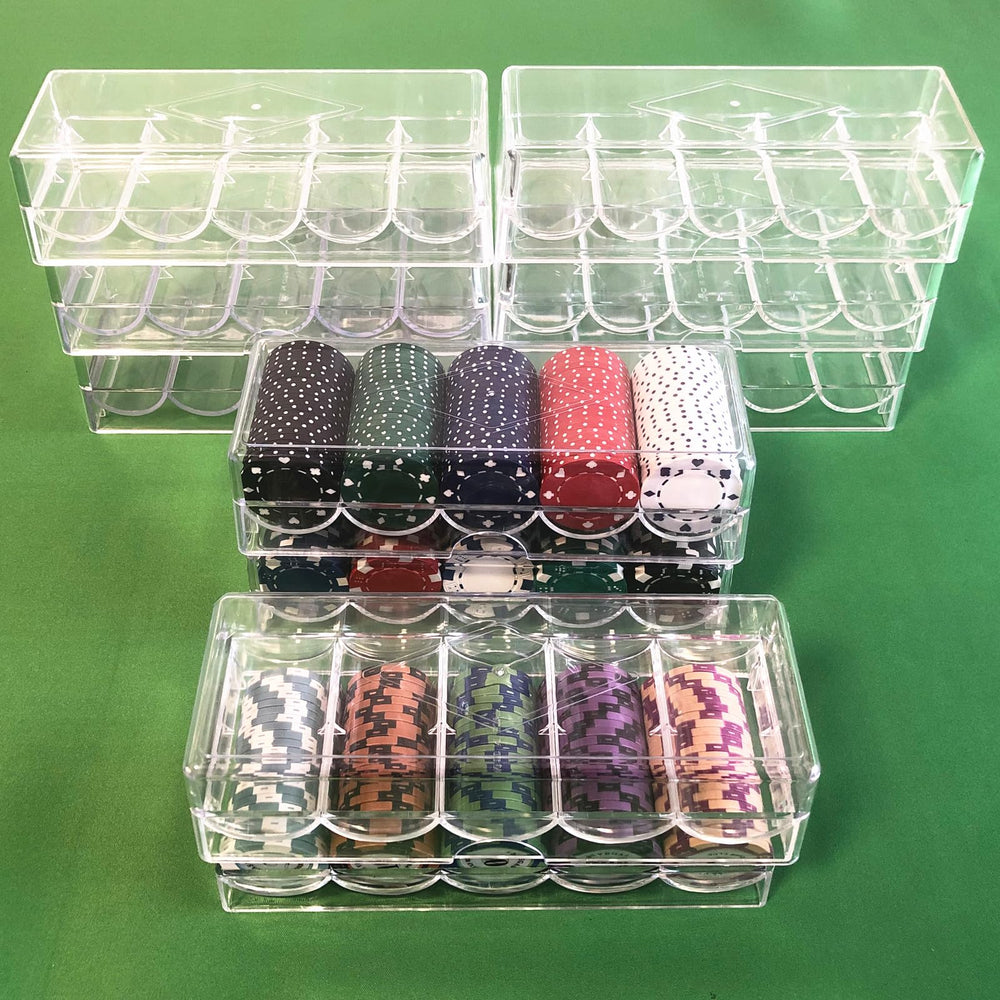 YH Poker chip tray with lids keeps chips secure during moves and rotations