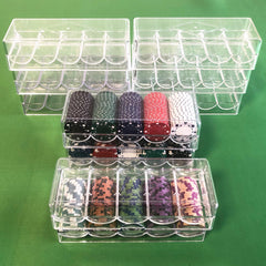 YH Poker chip tray with lids keeps chips secure during moves and rotations