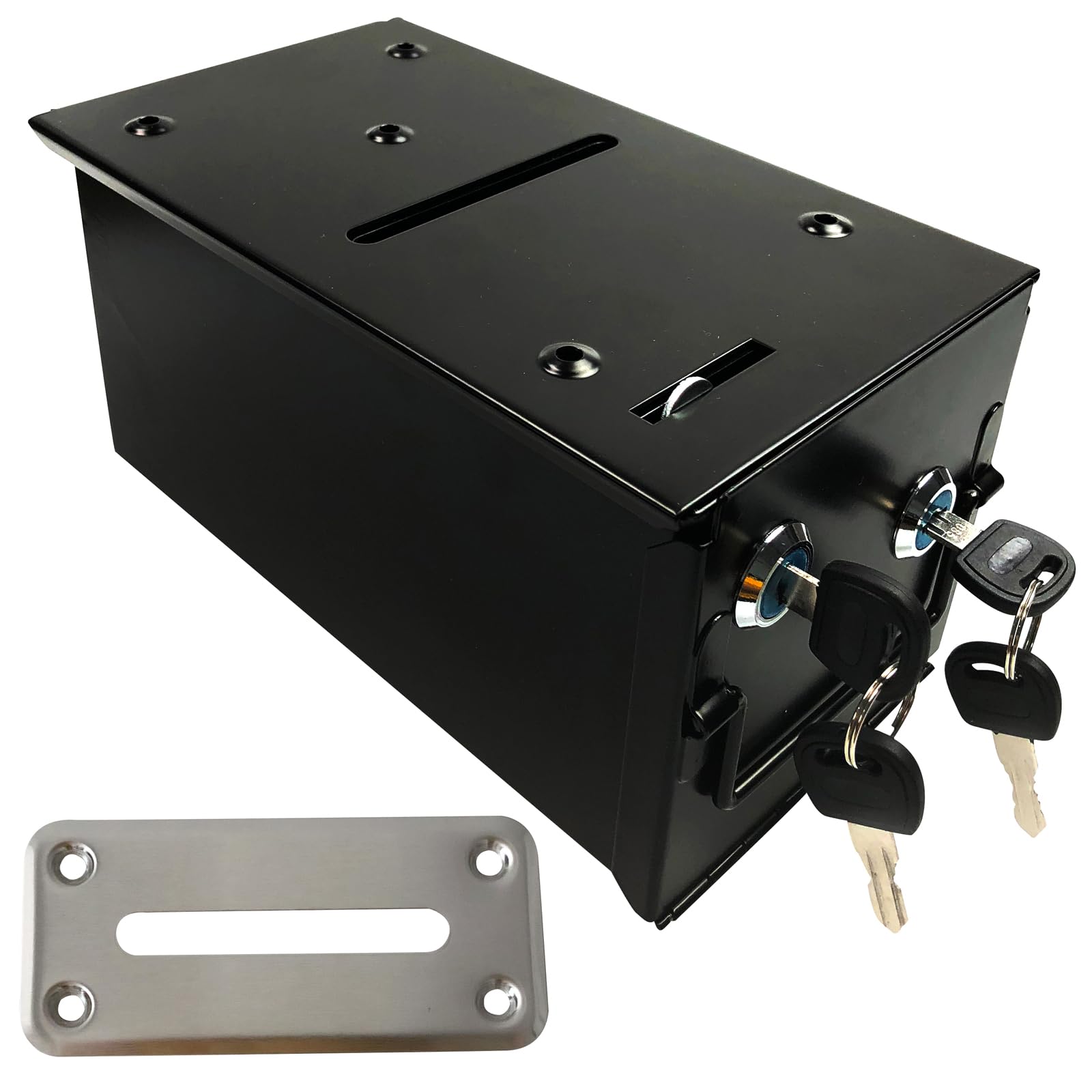YH Poker drop box with steel frame and money slot for secure cash handling.