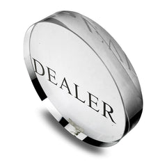 YH Poker Transparent Dealer Button, crystal top view with DEALER engraving for tournaments