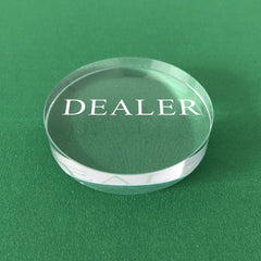 YH Poker Transparent Dealer Button for tournaments emphasizes a professional look and reliable size