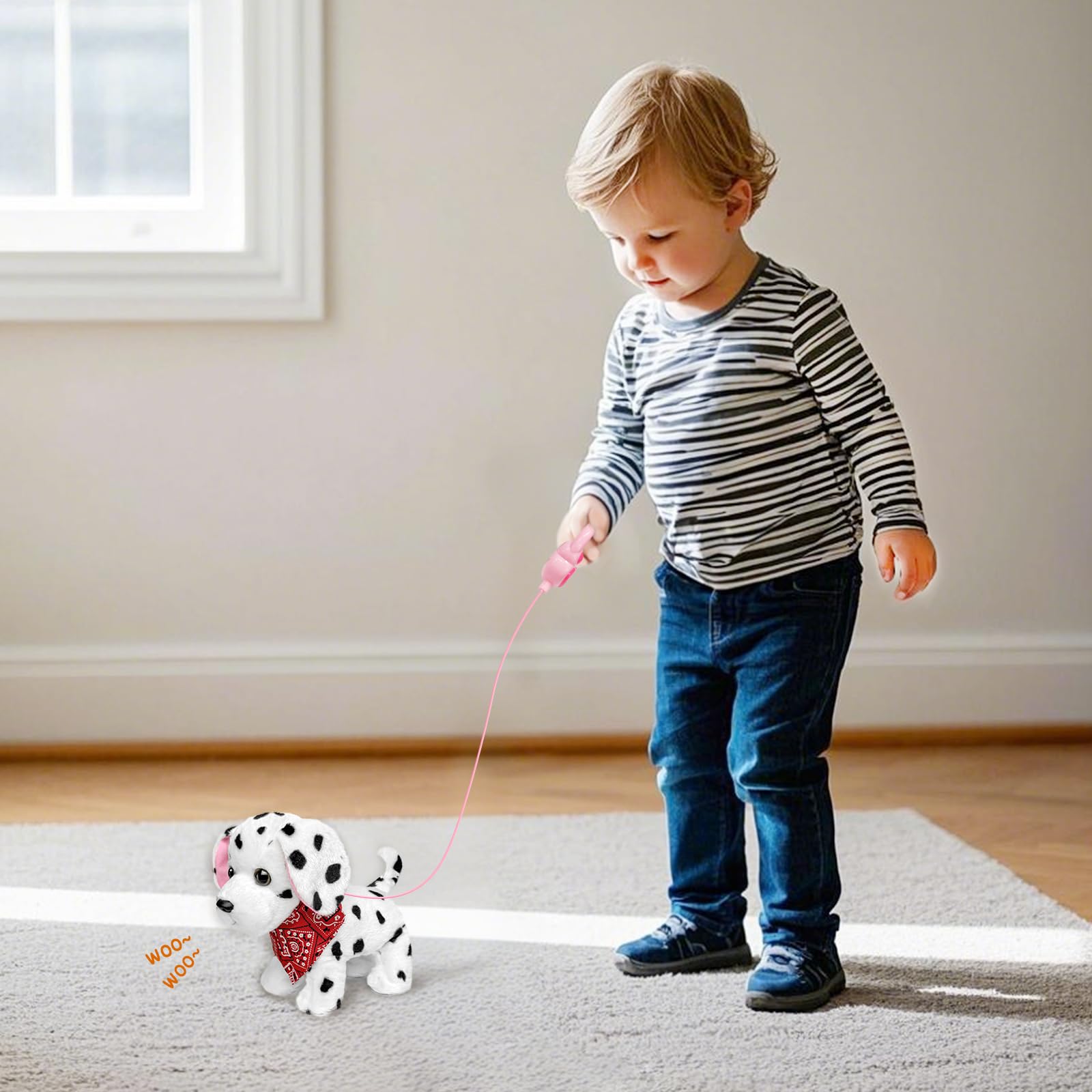 YH YUHUNG Dalmatian dog toy with leash remote enabling easy movement and sounds