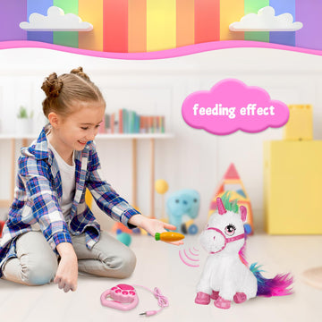 YH YUHUNG unicorn toy with light-up horn during playtime