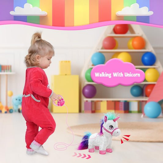 YH YUHUNG unicorn toy sits and nods for pretend pet moments