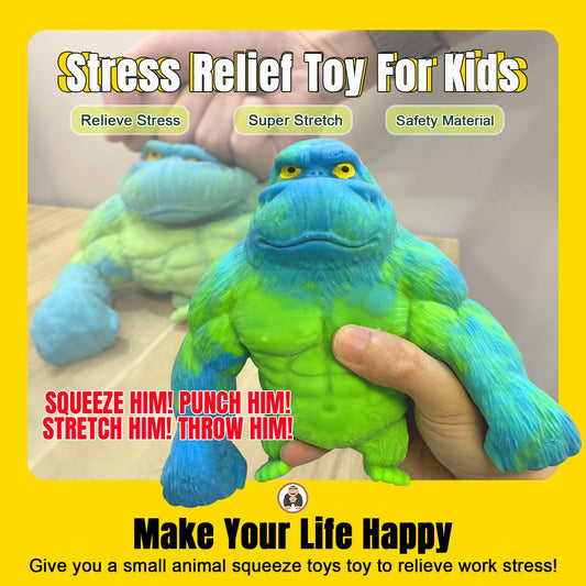 YHan Gorilla squeezed in action, showcasing stretch and resilience for focus during tasks.